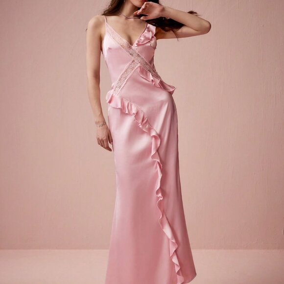 Pink Elegant Women's Romantic Sleeveless Mini Dress - Picture 1 of 7